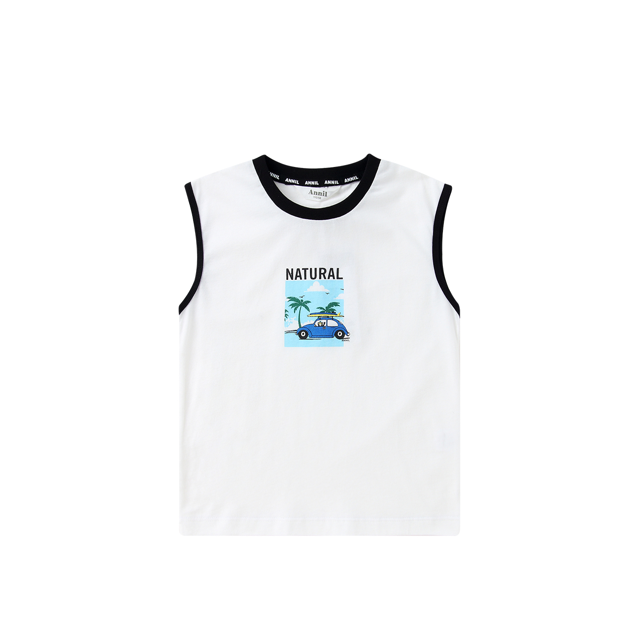 Annai trẻ em mặc quần áo con trai vòng cổ bông lỏng vest trẻ em mùa hè không tay thở T-shirt Hàn Quốc phiên bản.