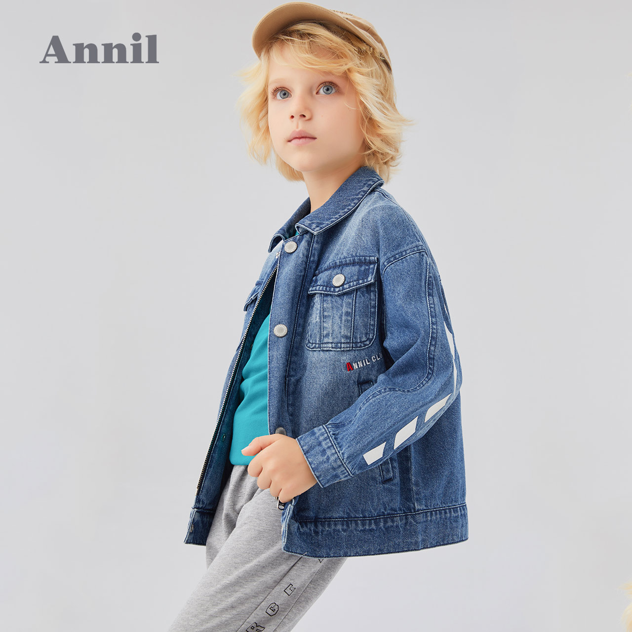 Annell trai Denim Jacket 2020 mùa xuân ăn mặc mới vừa trẻ em bông Denim Jacket Sinh viên Tide.