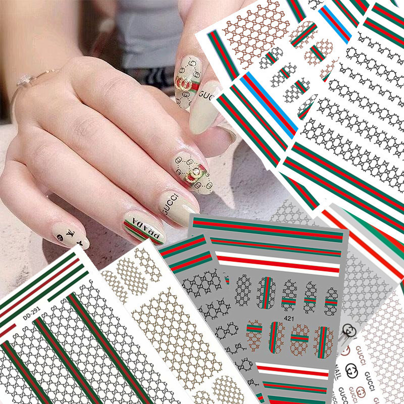 3D Ins-Style Nail Stickers with Adhesive Backing, Trendy Sports-Style Cola Nail Decals, Waterproof and Long-Lasting, Popular Online Hit
