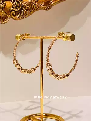 Italian imported specialty laser flash bead circle earrings Pearl dual-purpose