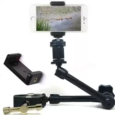 11-inch magic arm mobile phone clip strong clip connected to mobile phone camera or device with 1 4 threaded holes