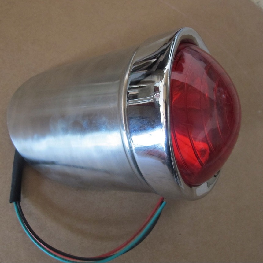 Yangtze River 750 side three-wheeled satchel locomotive stainless steel rear tail light cylinder main car brake light round tail light shell