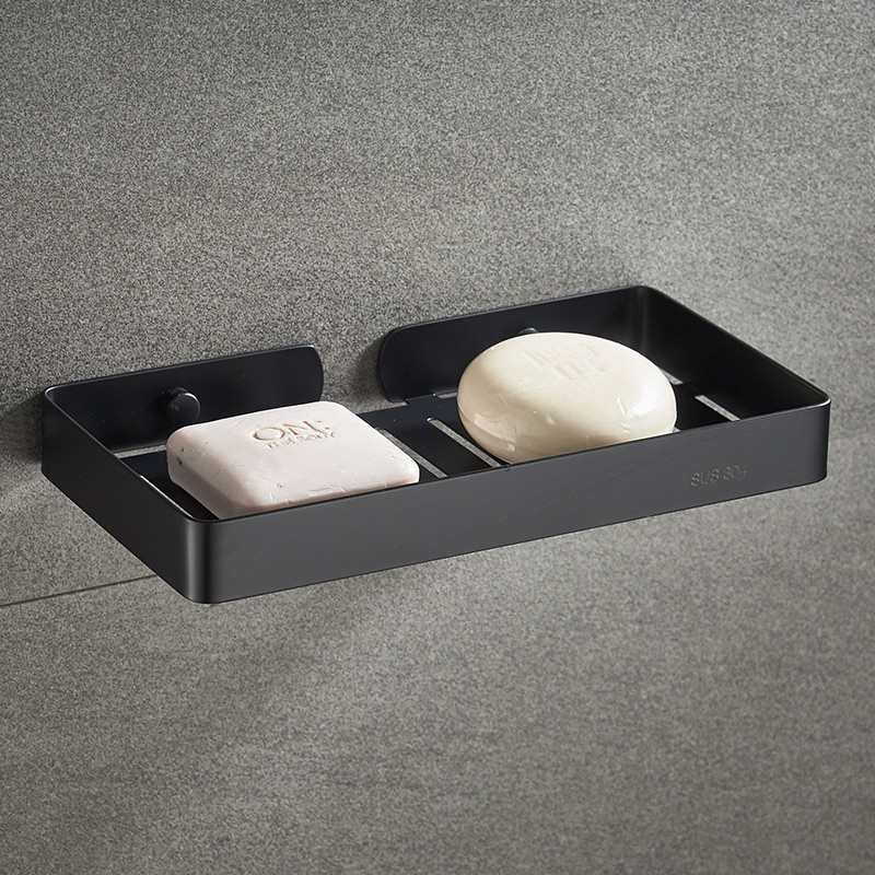 Bathroom 304 stainless steel soap box soap holder free punch shelf wall hanging drain handmade soap mesh soap dish