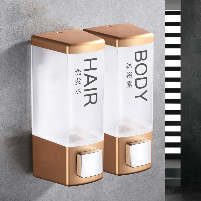 Hotel household shower gel box hand sanitizer bottle press wall-mounted non-perforated soap dispenser shampoo