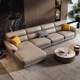 sofa cowhide ຊັ້ນທໍາອິດ Italian minimalist ຫ້ອງດໍາລົງຊີວິດແບບງ່າຍດາຍແສງສະຫວ່າງທີ່ທັນສະໄຫມ Luxury ມຸມອາພາດເມັນຂະຫນາດໃຫຍ່ແລະຂະຫນາດນ້ອຍປະສົມປະສານ