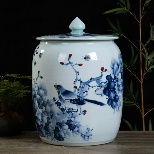 Jingdezhen Керамическая ручная рука -рисовый цилиндр керамический ремень крышки рисовой ковша Дом 30 Catties 50 Catties Большой чайный бак вода с водой