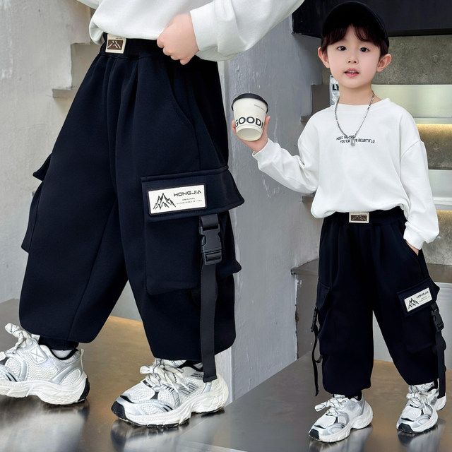 Boys' Autumn Pants 2025 New Stylish Boys' Cargo Pants Cool and Handsome Children's Autumn and Winter Casual Versatile Jogger Pants
