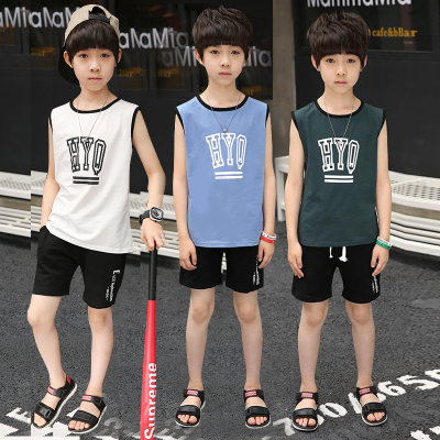 男童夏装背心套装2018新款儿童两件套中大童夏季洋气衣服帅气童装