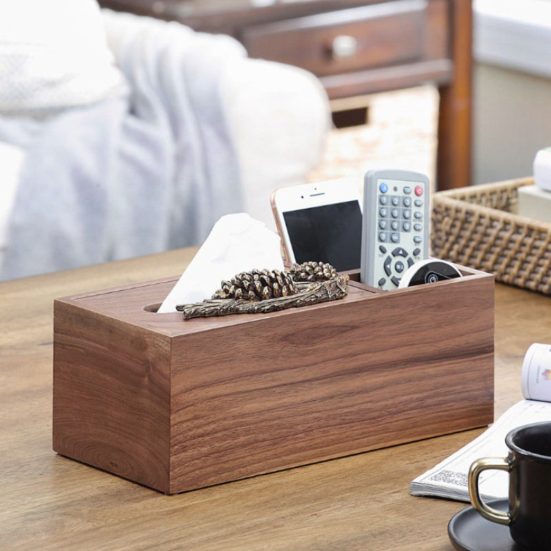 American minimalist paper towels box walnuts home living room creative tea table remote control containing box rolls toilet paper box toilet paper box