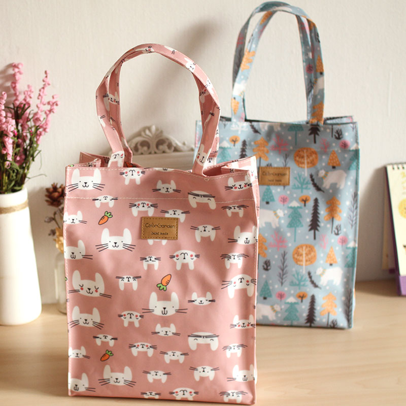 Lovely Korean Double Waterproof Oxford Cloth Medium Lunch Box Bag Handbag Magazine Bag Review Bag A4 Tutorial Bag
