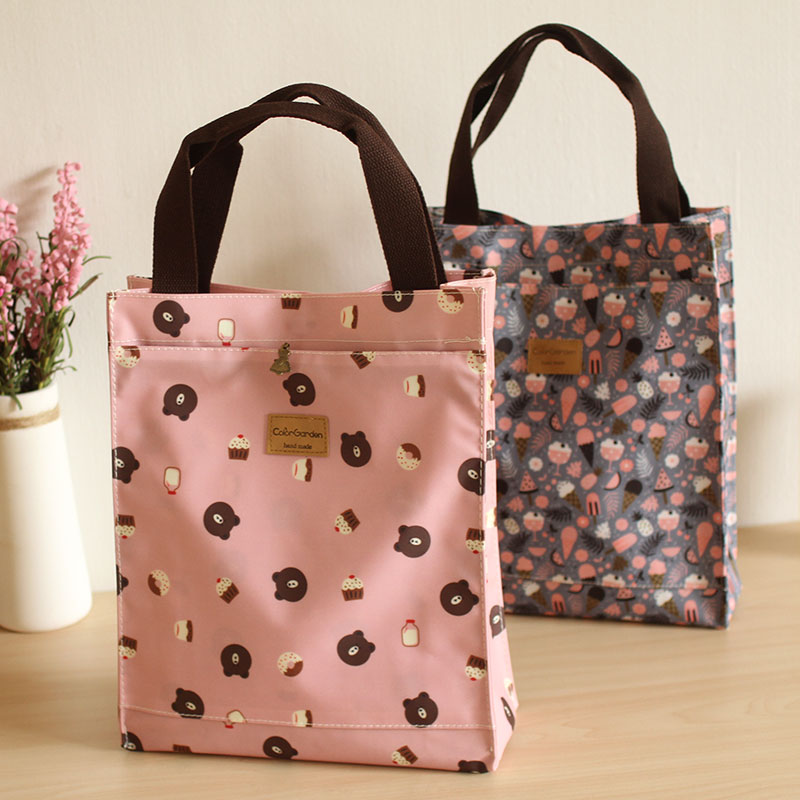 Cute large waterproof Oxford cloth suction buckle handbag A4 hand bag document bag review bag