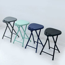 Plastic folding stool stool chair household chair adult high round stool small bench simple portable simple creative Mazar