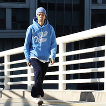 2021 New Year limited] LUSHISI North Carolina blue three-dimensional printing velvet loose couple casual hooded sweater