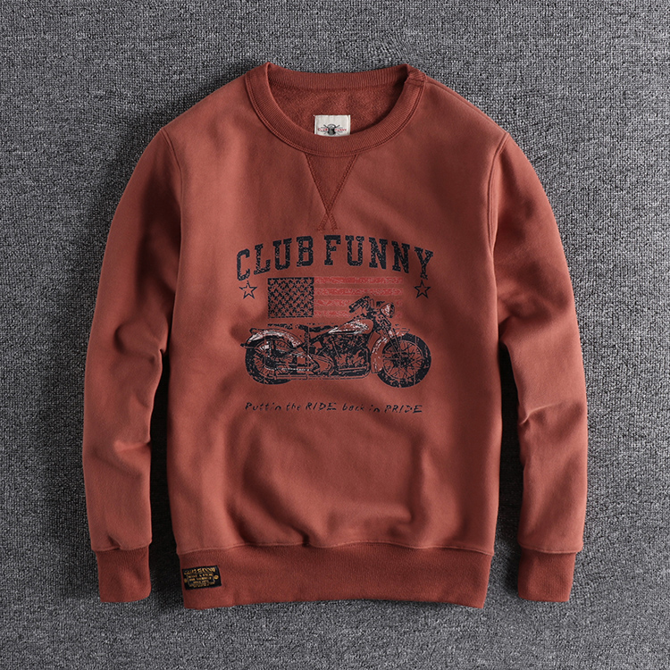 Spring round neck couple thick T-shirt thin warm men's and women's fashion brand casual student youth pullover top