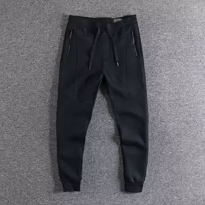 Plus velvet warm sweatpants comfortable trend green thickened New Year's drawstring pants American casual thick cotton pants men's sports pants