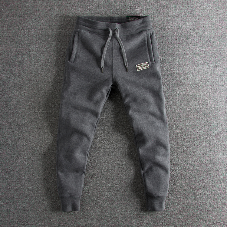 Winter fleece thickened leggings sweatpants couples all-match self-cultivation trend beam pants men's sports casual trousers