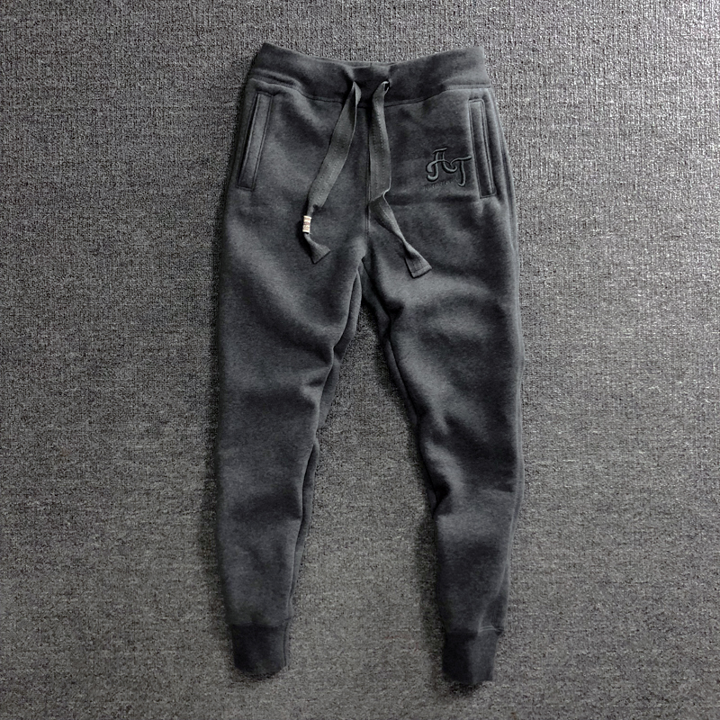 Winter Tide Sign Men Sports Casual Pants Plus Suede Thickened Pure Cotton Bungling Lovers Pants 100 Hitch Smoke Pants