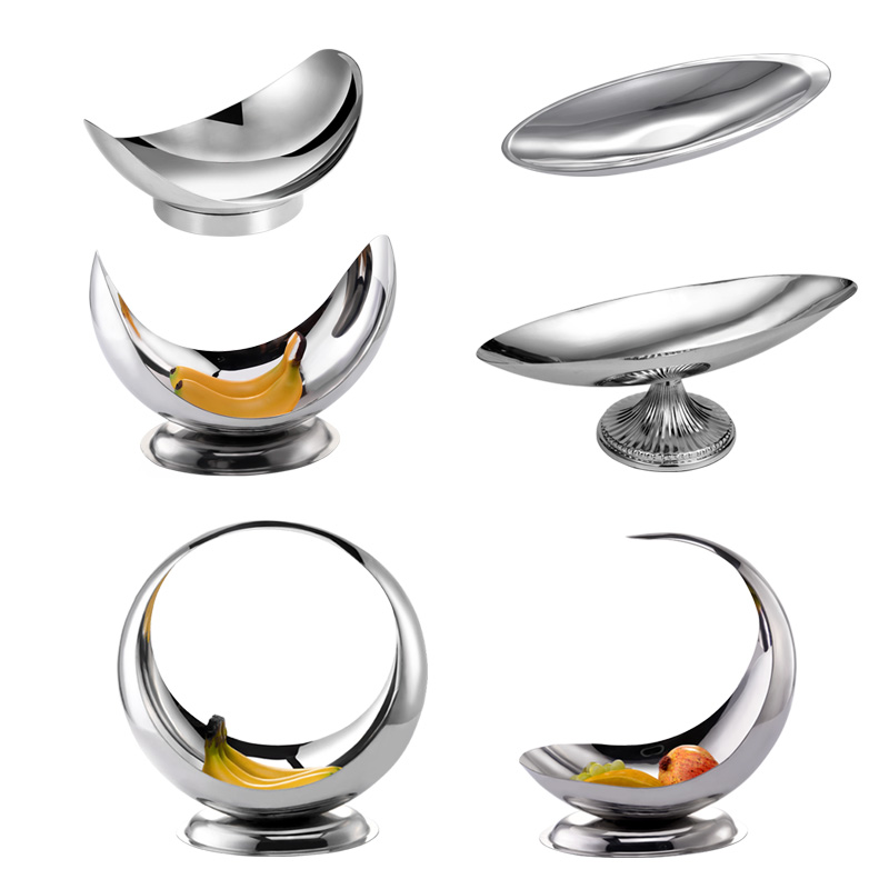 Bar ktv dedicated stainless steel double - deck fruit disk snack disk creative personality high - grade commercial