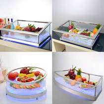 LED luminous acrylic buffet seafood ice tank Fruit drink beer fresh fish sashimi ice plate Commercial