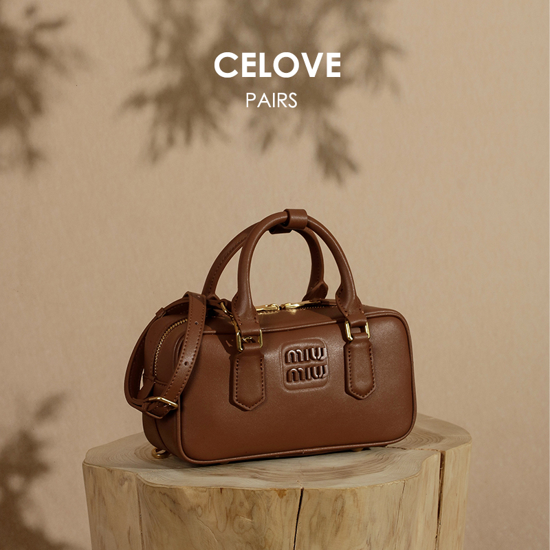 Genuine Leather Bowling Bag for Women 2026 New Style Light Luxury Niche High-End Boston Crossbody Pillow Bag