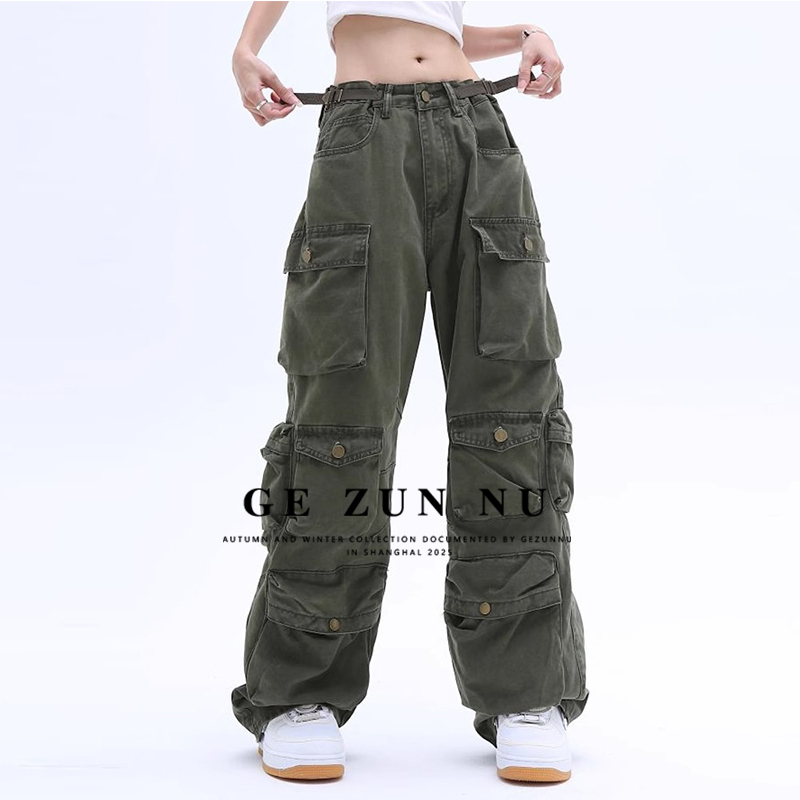 Gezunnu2026 High Street Retro Hip-Hop Multi-Pocket Cargo Pants for Men and Women, Korean Style Trendy Couple Casual Pants Gezunnu2026 High Street Retro Hip-Hop Multi-Pocket Cargo Pants for Men and Women, Korean Style Trendy Couple Casual Pants