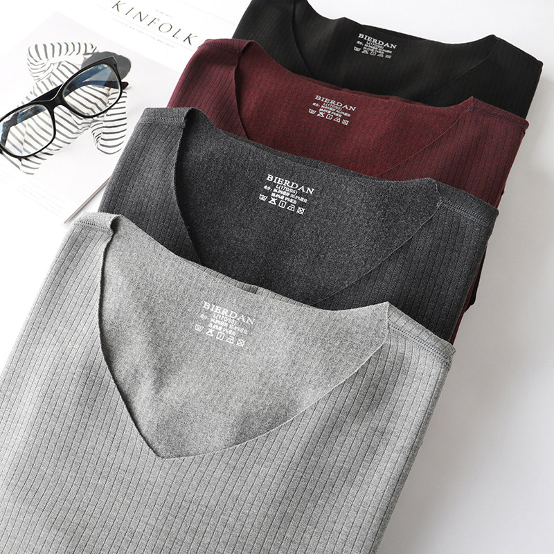 Autumn Clothes Autumn Pants Men Suit Slim Down Garnter Warm Underwear Teenagers Anti-Cold Dente Fever Fiber Cotton Sweatshirt Winter-Taobao