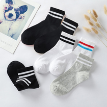 Student socks childrens socks Cotton Cotton deodorant stripes college style high school junior high school students winter wild tide
