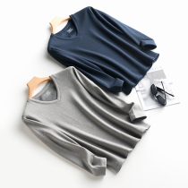 Mens autumn clothing mens one-piece warm jacket inside wearing thick plus velvet Cold Fever De velvet base shirt upper body underwear