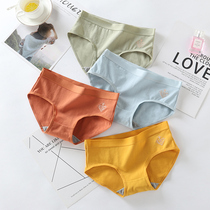 Teen college student panties female pure cotton junior high school student high school girl breathable antibacterial Japanese simple mid-waist summer