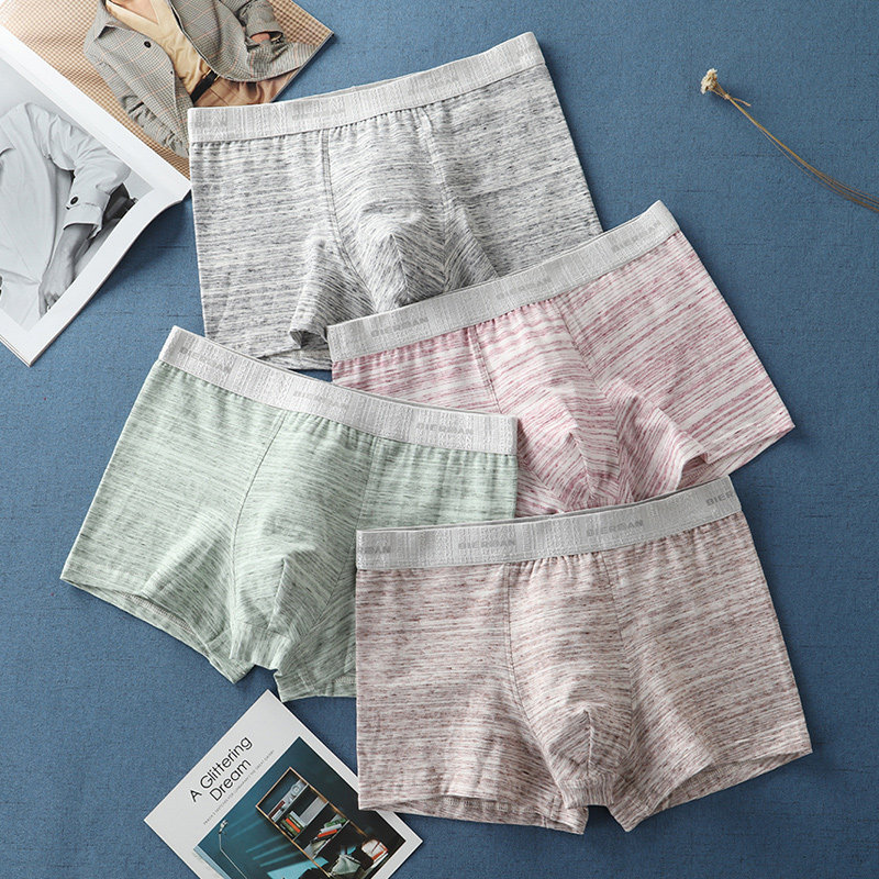 Peerdan men's four-corner underpants pure cotton suck sweat and breathable youth student trendy shorts safety pants shorts Four corner pants