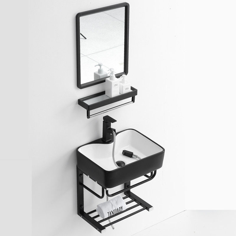 Small household type hanging wall type washbasin Hanging Basin Makeup Room Balcony Mini face pool washbasin wall-mounted washstand Composition