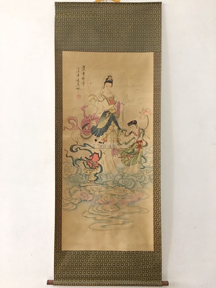 Character Painting Wall Sticker View Video Hung Painting Scroll Painting Office Decoration Atmospheric Character Painting Antique Middle Hall Painting Living Room Hanging Painting