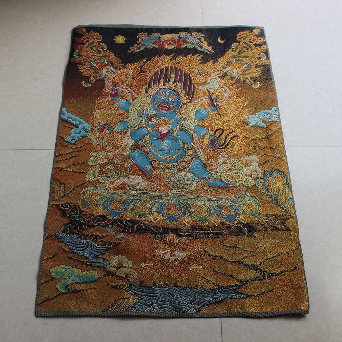 56 Donka decoration hanging painting Tibetan Buddhist statues Guanyin Buddha's Sakyamuni Buddha portrait Wenshu Pisa Xuanguan Living room weaver painting
