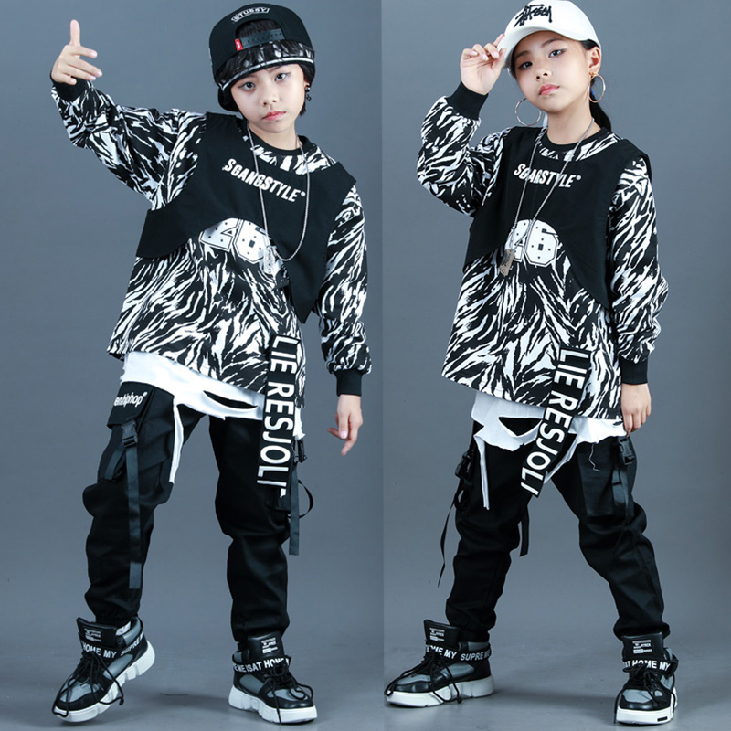 Children's Street Dance Kit Boy Hip Hop Show Fashion Show Three Kits of Girls Jazz Dance Show