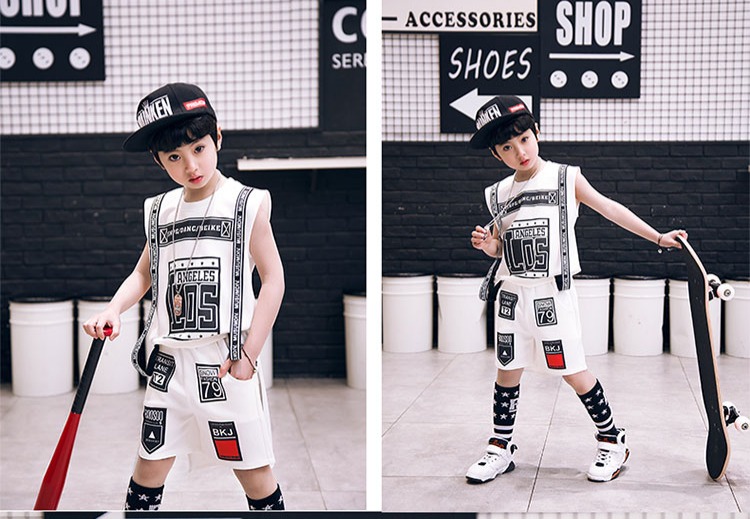 Quần áo nhảy đường phố hip-hop, quần áo khiêu vũ jazz Chaobao, trống trẻ em, trang phục, mẫu giáo, quần áo biểu diễn catwalk đầm đẹp cho be gái 7 tuổi