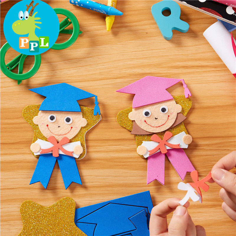 Fat dragon graduation badge handmade diy graduation season creative gift badge making material package children's kindergarten
