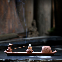 Ceramic reverse incense oven household sandalwood furnace furnace furnace purple sand shan Zen Line and fragrance dish