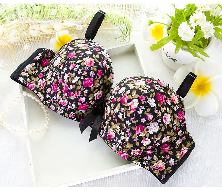 Nhật Bản ngọt ngào mục vụ thu thập hoa thiết lập áo ngực dễ thương cô gái ngực nhỏ đồ lót ngực nữ mùa đông đồ bơi nữ kín đáo
