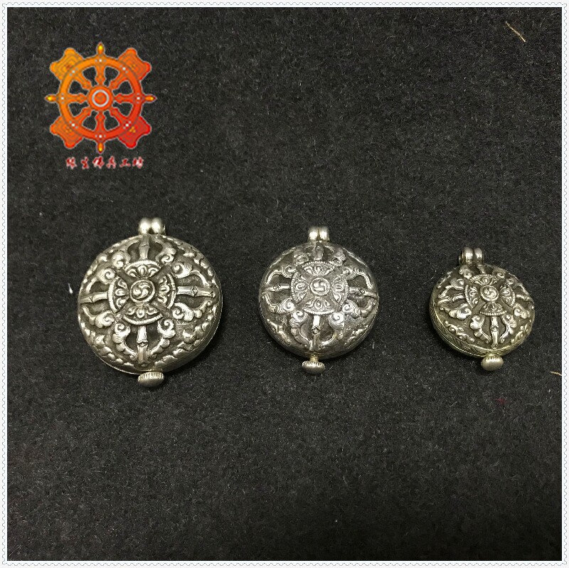 Edge Raw Buddha Nepal 925 pure silver Cross Diamond Pestle Handcarved Flower Gäu Box Can Store the Khoo Big Number