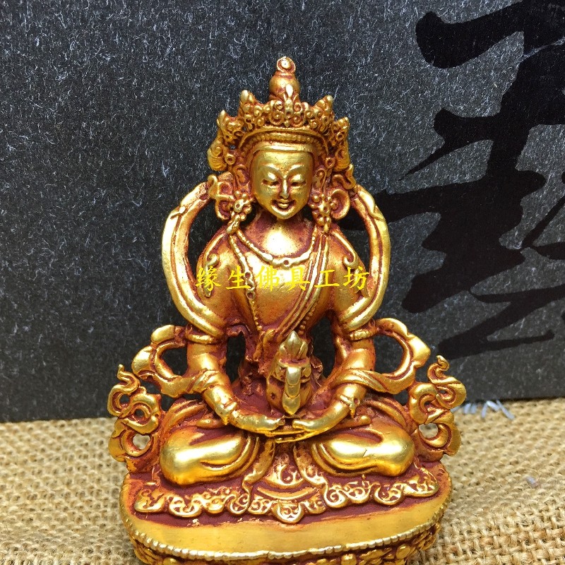 Buddha Buddha Buddha statue of Nepalese Buddha - made boutique Half - Gilded and Longevity Buddha statue