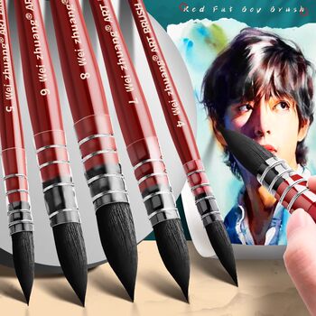 Red fat man brush squirrel hair professional watercolor
