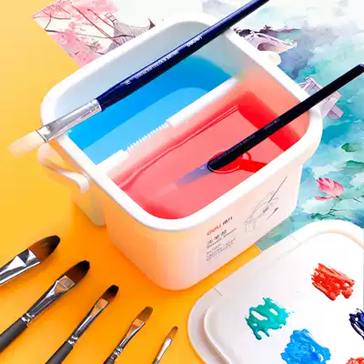 Dali brush bucket small bucket art rinse pen tube paint gouache Chinese painting watercolor painting special painting oil painting palette palette box color Student tools art student brush cylinder folding