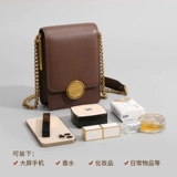 bdc/蓝舞 Сумка для телефона, ретро кожаная цепь, небольшая сумка, из натуральной кожи, изысканный стиль