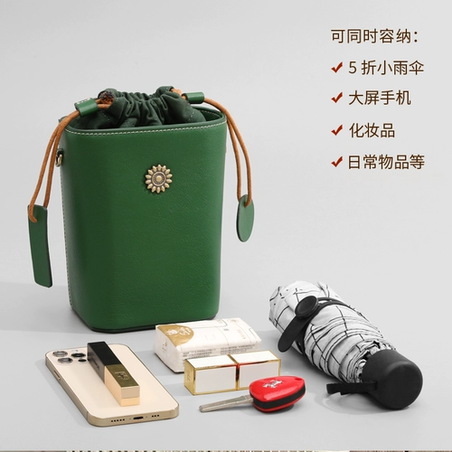 bdc/蓝舞 Летняя сумка через плечо, модная ретро небольшая сумка, из натуральной кожи, на шнурках