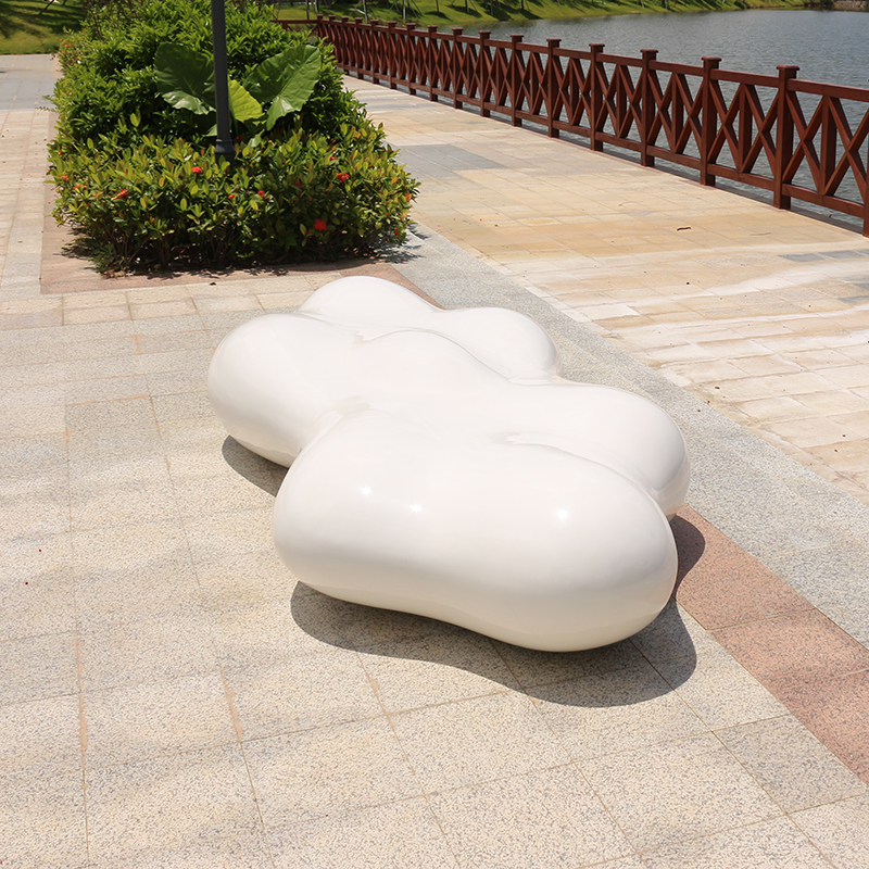 Fiberglass shopping mall leisure chair public area waiting rest seat creative outdoor square cloud chair Meichen chair