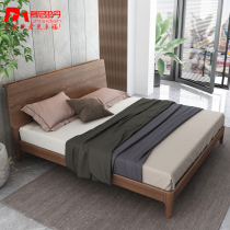 moni si dan Nordic wood bed bedroom style furniture 1 5 m 1 8 meters logs modern minimalist double bed