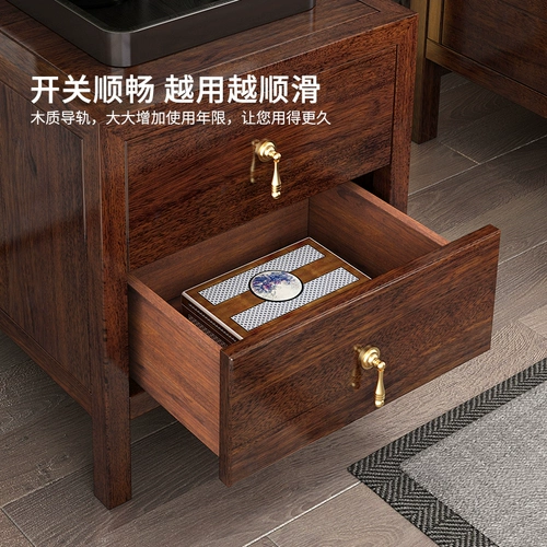 慕尼思丹 Новый китайский стиль Wujinmu твердый деревянный кроватный шкаф