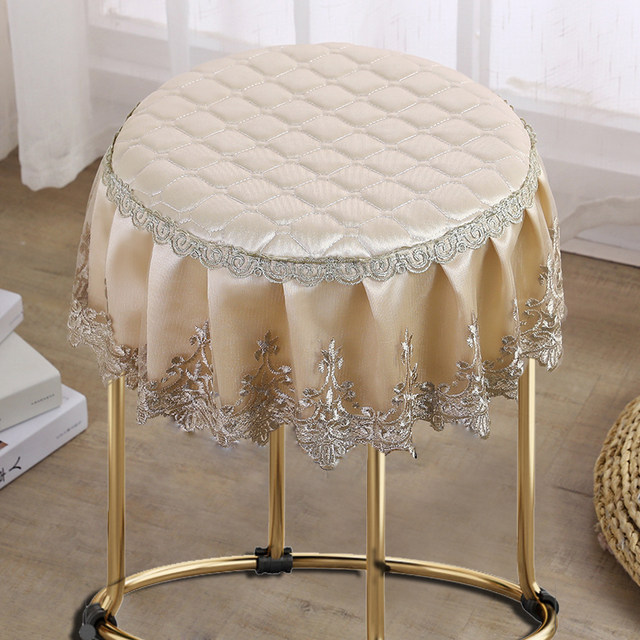 Chair Bench Round Stool Cushion Seat Cover Stool Round Cover Cover Cushion Seat Cover Cosmetic Stool Seat Cover Home European Style