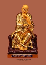 Haixin Buddha stately Buddha statue Taiwan pure copper hand-affixed gold Contemplation Arhat ear-digging Arhat Joy Arhat