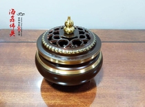 Haixin Buddha furniture Buddha hall supplies Pure copper ancient dyeing incense burner Indoor incense burner Incense Road Dedicated sandalwood plate incense burner